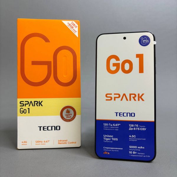 Смартфон TECNO Spark Go 1 4/128Gb RU, Dual nano SIM, startrail black