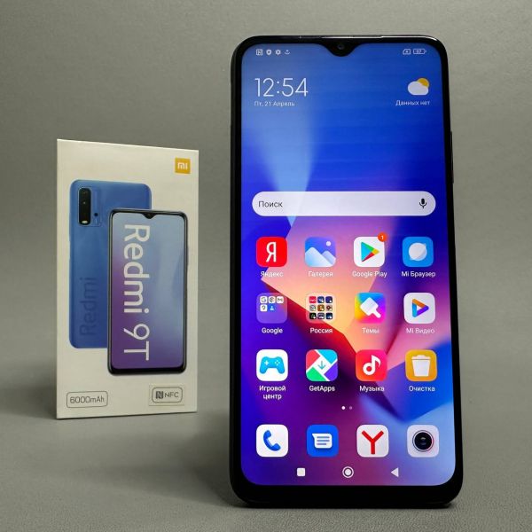 Смартфон Xiaomi Redmi 9T 4/64 ГБ, NFC, Dual nano SIM, cерый