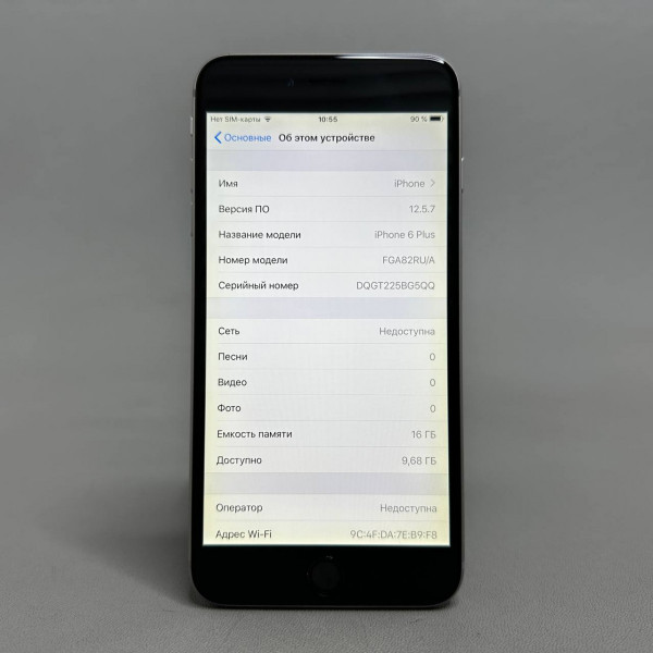 Смартфон Apple iPhone 6 Plus 16 ГБ, 1 SIM, серый космос