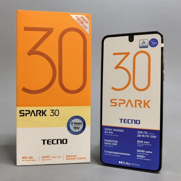 Смартфон TECNO Spark 30 8/256 ГБ Global для РФ, Dual nano SIM, Magic Skin Green