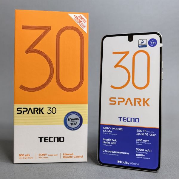 Смартфон TECNO Spark 30 8/256 ГБ Global для РФ, Dual nano SIM, Astral Ice