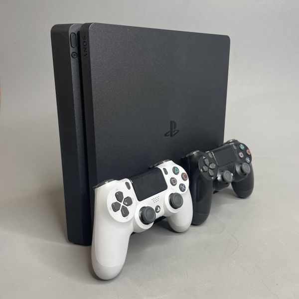 Игровая приставка Sony PlayStation 4 Slim 1000 ГБ HDD, без игр, черный + 2 геймпада
