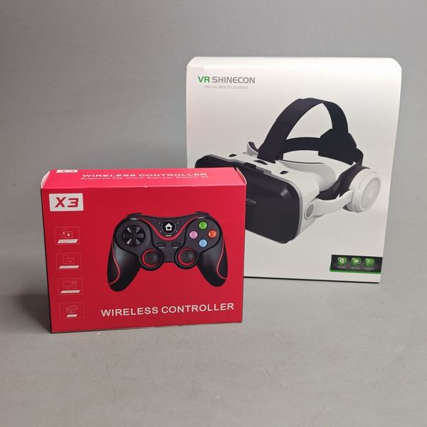 Очки виртуальной реальности VR для смартфона SHINECON G04BS + беспроводной контроллер Х3 Wireless Controller