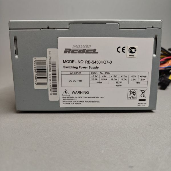 Блок питания ATX 450W POWER Rebel RB-S450HQ7-0 (24+2*4+6/8pin)