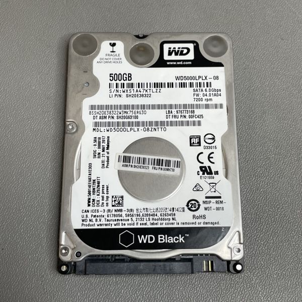 Жесткий диск Western Digital WD Black 500 ГБ WD5000LPLX