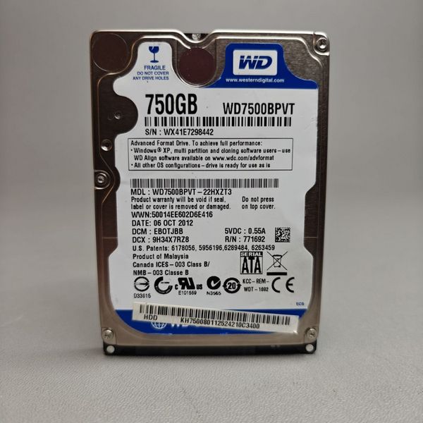 Жесткий Диск Western Digital WD7500BPVT 750Gb SATAIII 2,5