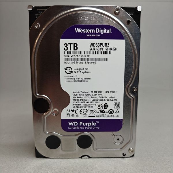 Жесткий диск WD 3TB WD33PURZ SATA-III Surveillance Purple (5400rpm) 256Mb 3.5