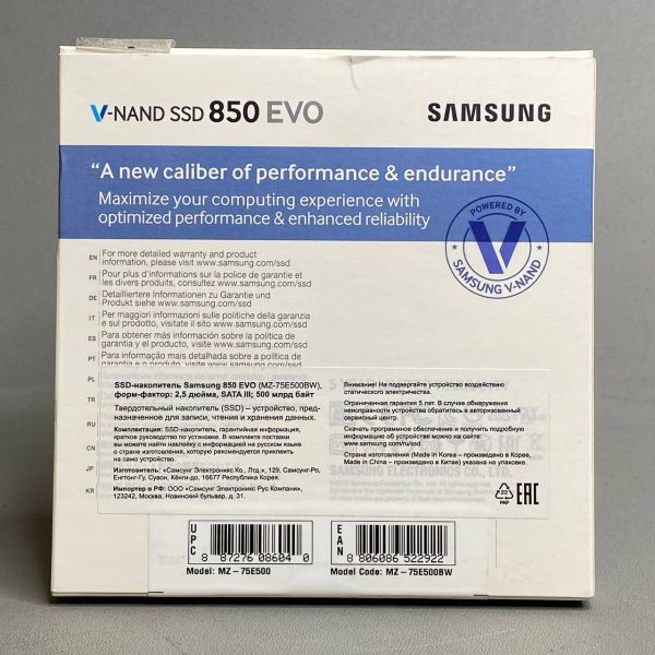 Ssd Samsung 850 evo mz-75e500bw 500gb 