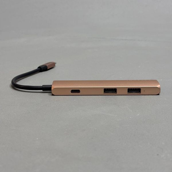 Адаптер Satechi Slim Aluminum Type-C Multi-Port Adapter Gold ST-CMAG