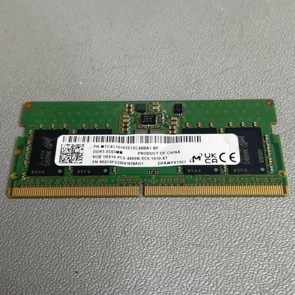 Оперативная память Micron 8ГБ DDR5 SODIMM 4800 МГц MTC4C10163S1SC48BA1