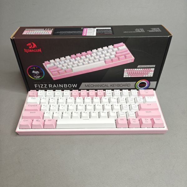 Redragon K617 Fizz механическая клавиатура розовая