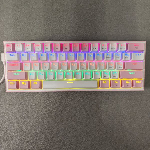 Redragon K617 Fizz механическая клавиатура розовая