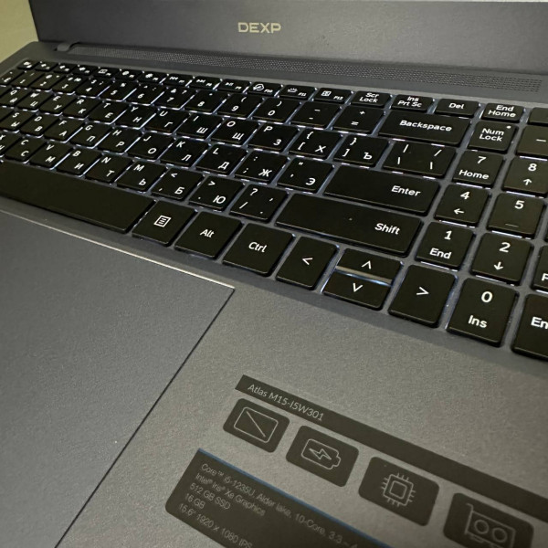 15.6'' FHD Ноутбук DEXP Atlas M16-I5W301 серый
