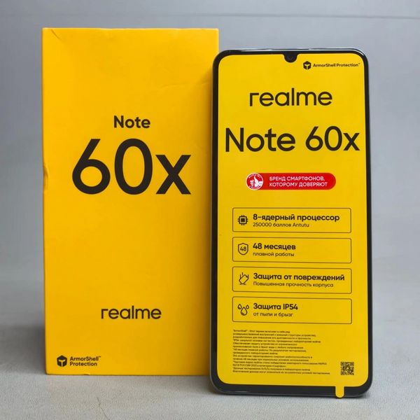 Смартфон realme Note 60x 3/64 ГБ RU, Dual nano SIM, зеленый