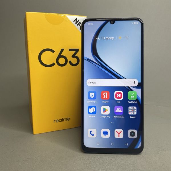Смартфон Realme C63 8/256 ГБ RMX3939, RU, Кожаный синий