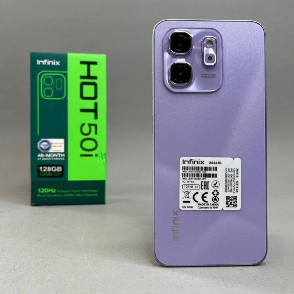 Смартфон Infinix HOT 50i 6/128 ГБ Global для РФ, Dual nano SIM, Dreamy purple