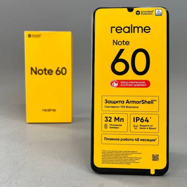 Смартфон realme Note 60 4/128 ГБ RU, Dual nano SIM, черный