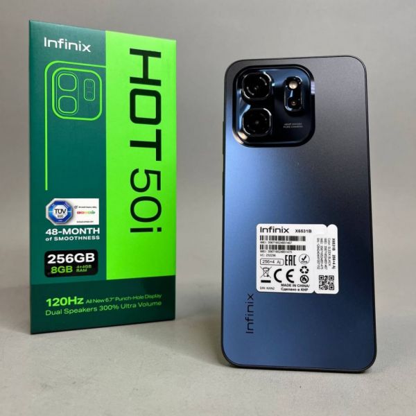 Смартфон Infinix HOT 50i 4/256 ГБ Global для РФ, Dual nano SIM, Sleek Black