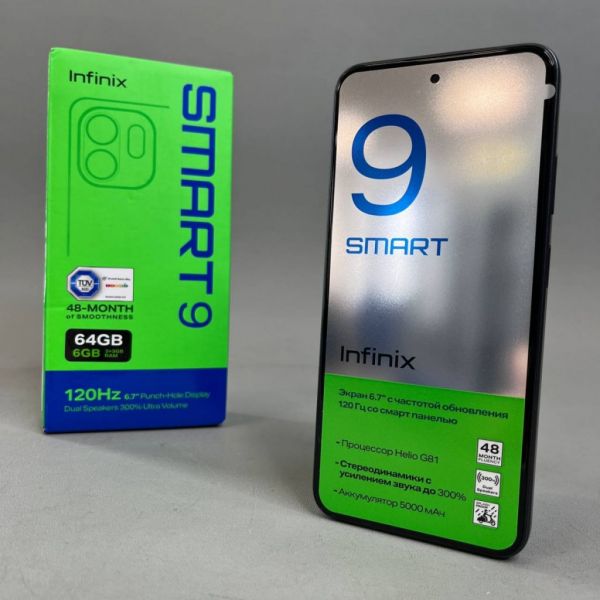 Смартфон Infinix Smart 9 X6532 3/64 ГБ, Dual nano SIM, Metallic Black