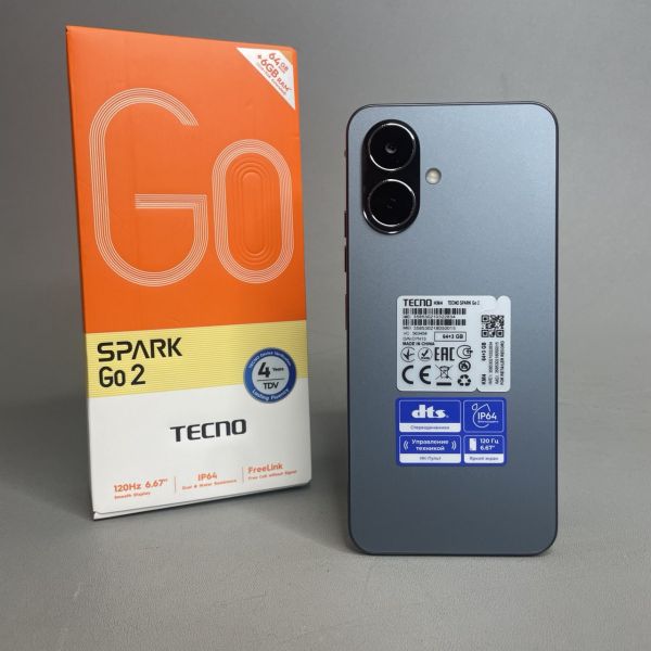 Смартфон TECNO Spark Go 2 3/64Gb RU, Dual nano SIM, черный