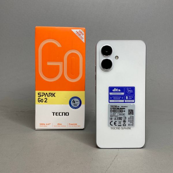 Смартфон TECNO Spark Go 2 4/128Gb RU, Dual nano SIM,Veil White