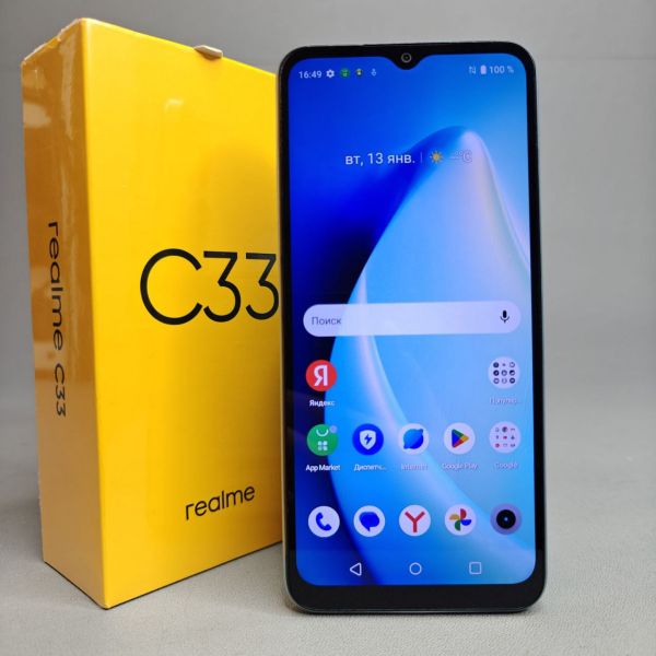 Смартфон realme C33 4/128 ГБ RU, nano SIM, голубой