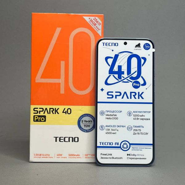 Смартфон TECNO SPARK 40 Pro 8/256ГБ, Dual nano SIM, Lake Blue