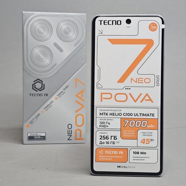 Смартфон TECNO Pova 7 Neo, 256ГБ, 8ГБ оперативной памяти, экран 6.78