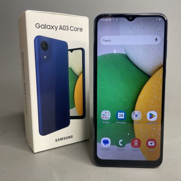 Смартфон Samsung Galaxy A03 Core, 2/32 ГБ, Android 11 Go Edition, синий