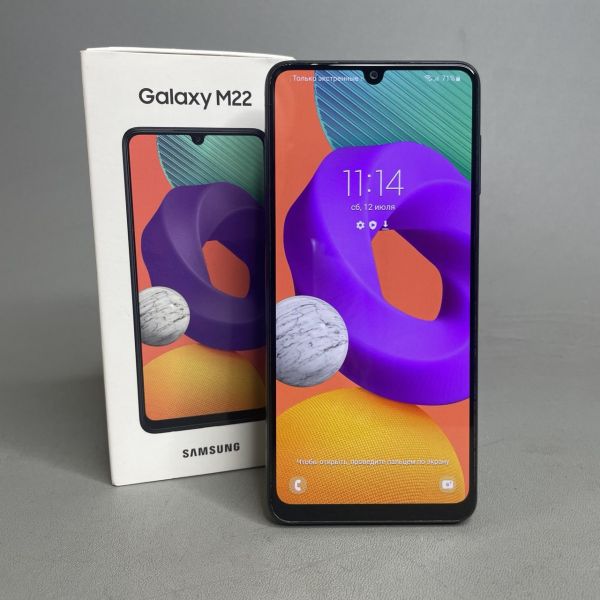 Смартфон Samsung Galaxy M22 4/128 ГБ RU, 2 SIM, черный