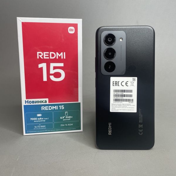 Смартфон Xiaomi Redmi 15 4G 8/256 ГБ, RU, Dual nano SIM, черный
