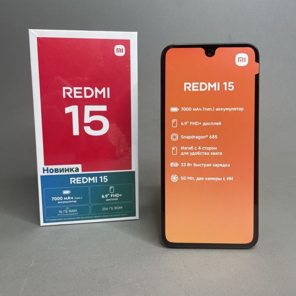 Смартфон Xiaomi Redmi 15 4G 8/256 ГБ, RU, Dual nano SIM, черный
