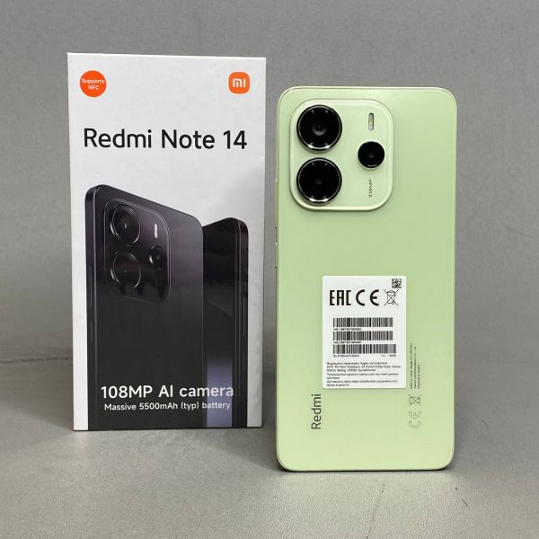 Смартфон Xiaomi Redmi Note 14 4G 6/128 ГБ RU, Dual nano SIM, Lime Green