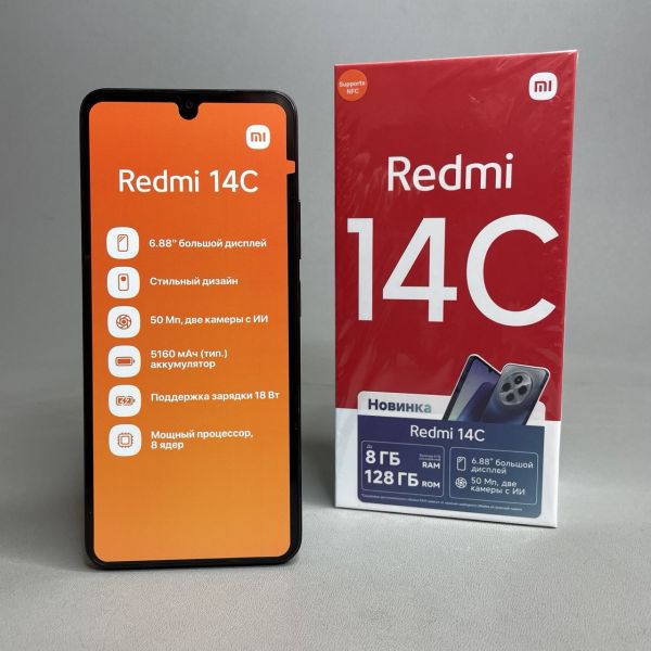 Смартфон Xiaomi Redmi 14C 4/128 ГБ RU, Dual nano SIM, черный