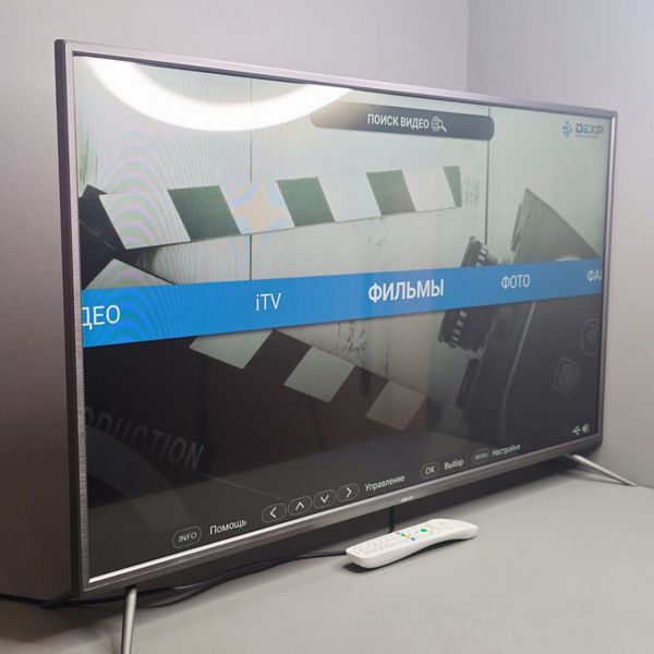 43'' Телевизор  (108 см) DEXP F43D8000K, серый