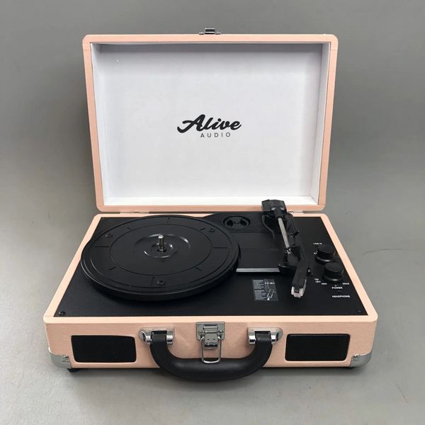 Виниловый проигрыватель ALIVE AUDIO Glam, ручной, розовый glm-01-bu