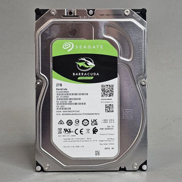 Жесткий диск Seagate Barracuda ST2000DM008, 2ТБ, HDD, SATA III, 3.5