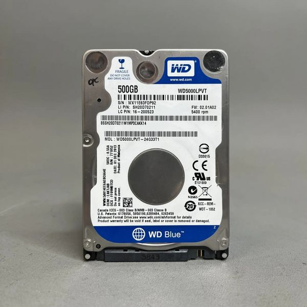 Жесткий диск Western Digital 500 ГБ WD Scorpio Blue 500 GB (WD5000LPVT)