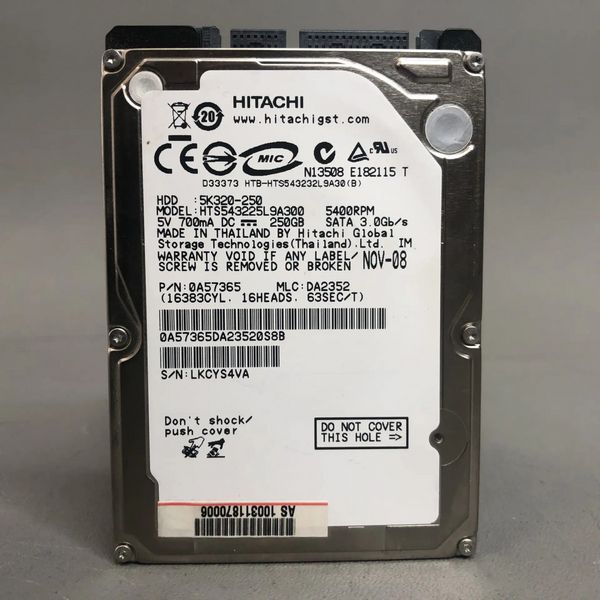 Жесткий Диск Hitachi HTS543225L9A300 250Gb 5400 SATA 2,5