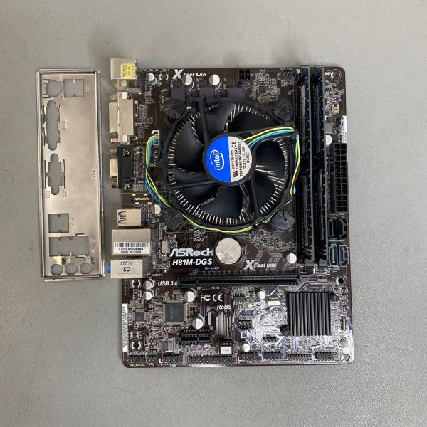 Комплект мат плата s-1150 + core i3-4130+ 4gb + кулер