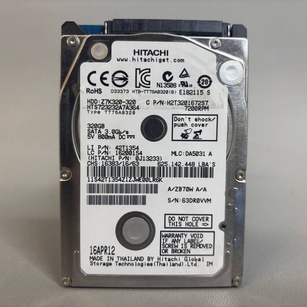 Жесткий диск Hitachi Travelstar, HTS723232A7A364 , 320 Гб, SATA