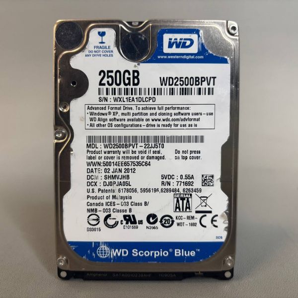 Жесткий диск Western Digital WD2500BPVT 250Gb 5400 SATAII 2,5