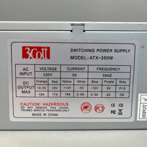 Блок питания 3Cott 350ATX 350W