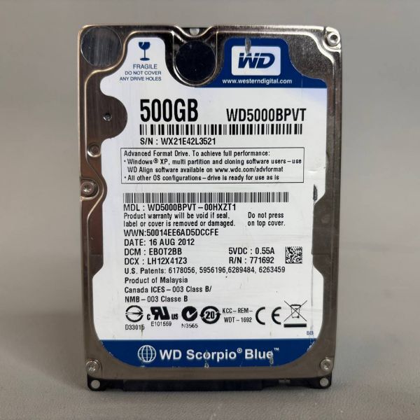 Жесткий диск Western Digital Blue WD5000BPVT