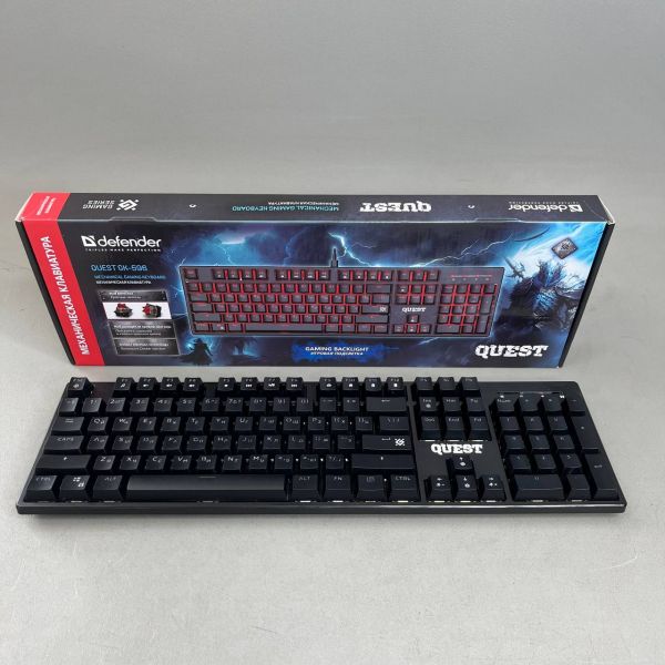 Клавиатура Defender Quest GK-596 45596, механическая, USB, подсветка, черная