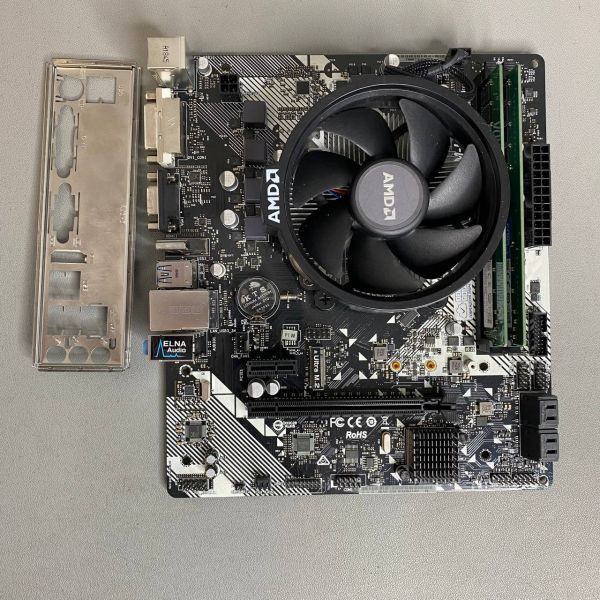 Комплект Материнская плата Asrock A320M-HDV + Ryzen 3 Pro 2200G+16Gb+Кулер