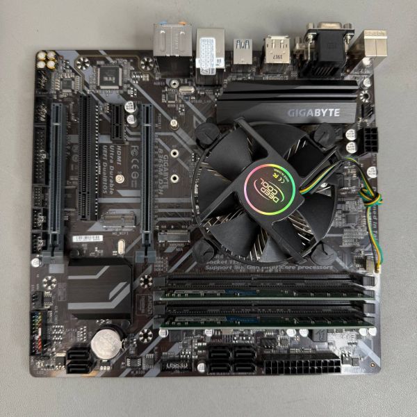 Комплект мат плата Gigabyte b365m-d3h s-1151v2 + Core i3 -8100 + 16Gb+ кулер