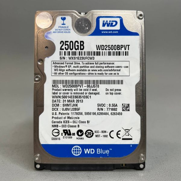 Western Digital WD2500bpvt 250Gb 5400 sataii 2,5