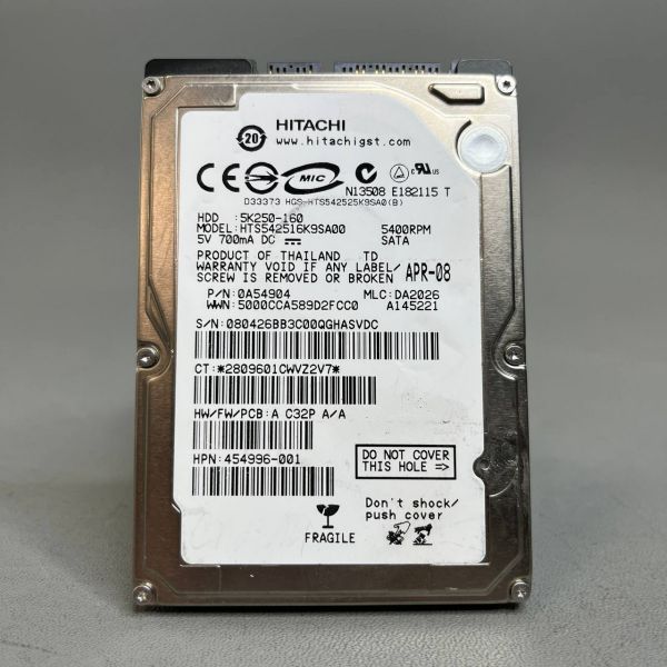 Жесткий диск Hitachi HTS542516K9SA00 160GB  SATA