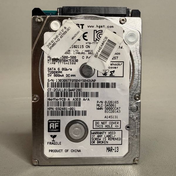 Жесткий диск 2.5'' 500gb hgst HTS725050A7E630